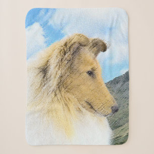 Collie in Mountains (Rough) Malerei - Hunde Kunst Sherpadecke