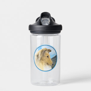 Collie in Mountains (Rough) Malerei - Hunde Kunst Trinkflasche