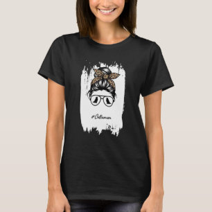 Collie Mama Dog Mama gebleicht Messy Bun Leopard T-Shirt