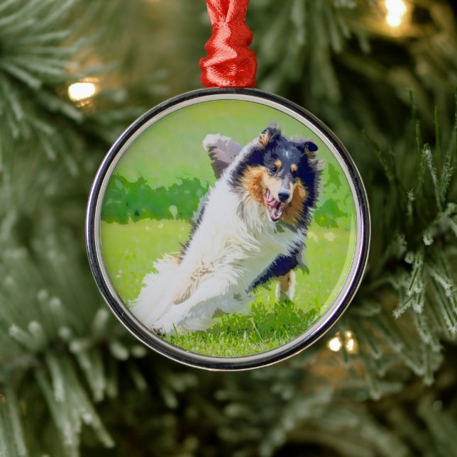 Collie Ornament Aus Metall (Baum)