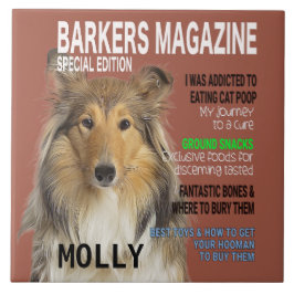 Collie Parody Magazine Cover Fliese