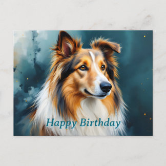 Collie Portrait Happy Birthday Postkarte