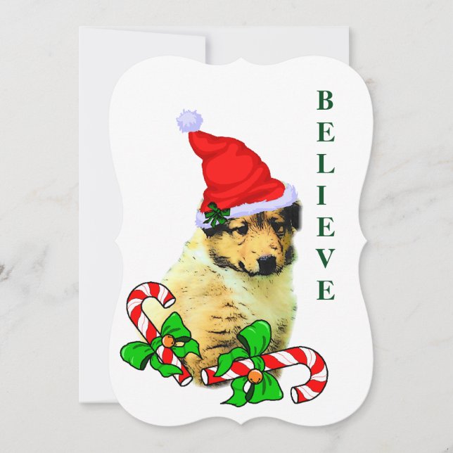 Collie Puppy Christmas Feiertagskarte (Vorderseite)