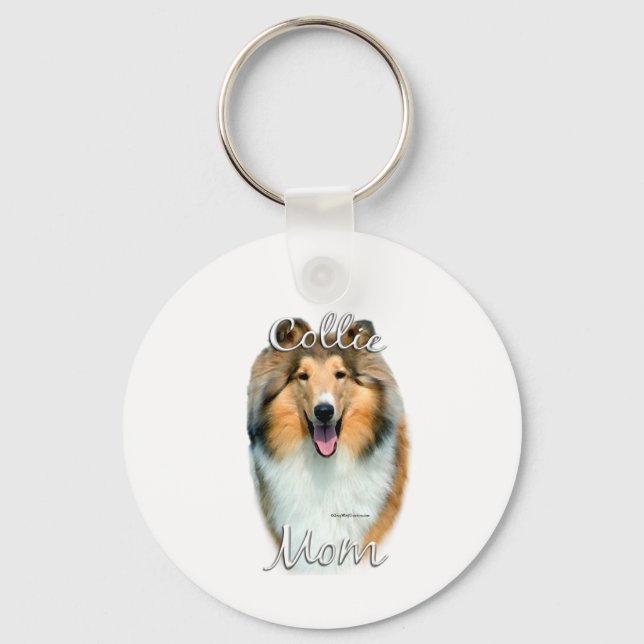 Collie (rau) Mama 2 Schlüsselanhänger (Vorderseite)