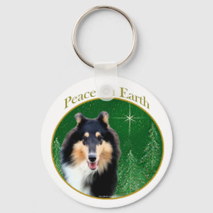 Collie (rau) Peace Schlüsselanhänger