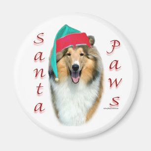 Collie (rau) Santa Paws Magnet