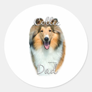 Collie (rau) Vater 2 Runder Aufkleber