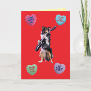 Collie Rocker Valentinstagskarte Feiertagskarte