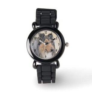 Collie (Rough) Malerei - Niedliche Original Hunde  Armbanduhr