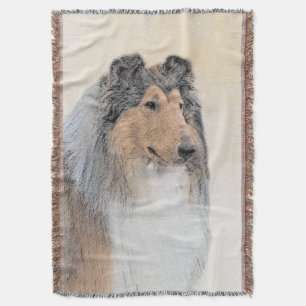 Collie (Rough) Malerei - Niedliche Original Hunde  Decke