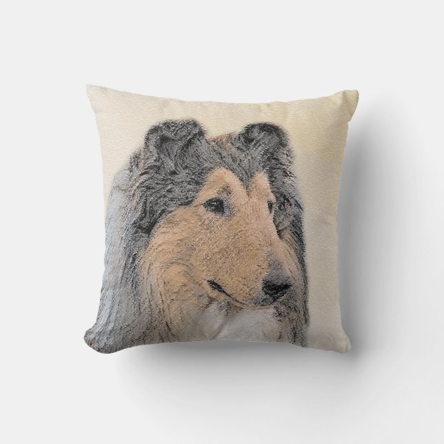 Collie (Rough) Malerei - Niedliche Original Hunde  Kissen (Vorderseite)