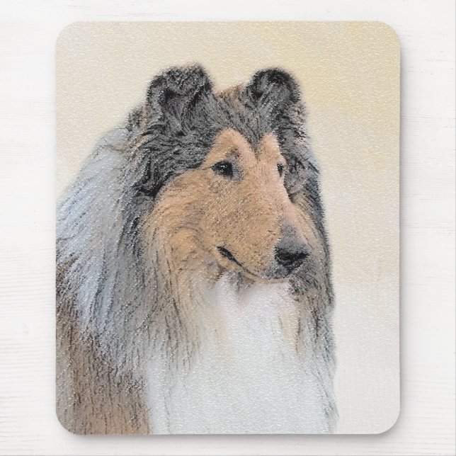 Collie (Rough) Malerei - Niedliche Original Hunde  Mousepad (Vorne)