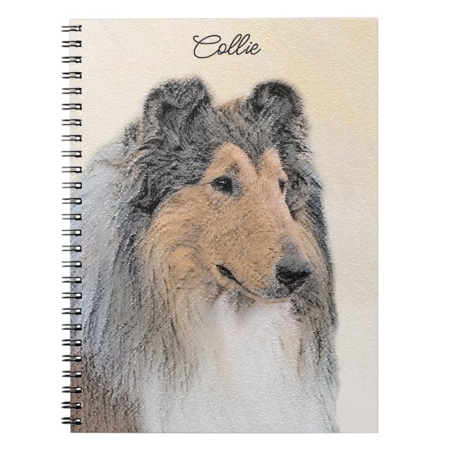 Collie (Rough) Malerei - Niedliche Original Hunde  Notizblock (Vorderseite)