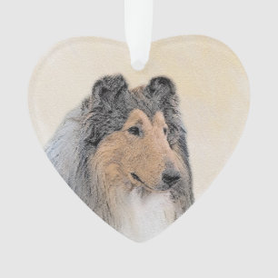 Collie (Rough) Malerei - Niedliche Original Hunde Ornament
