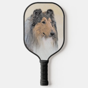 Collie (Rough) Malerei - Niedliche Original Hunde Pickleball Schläger