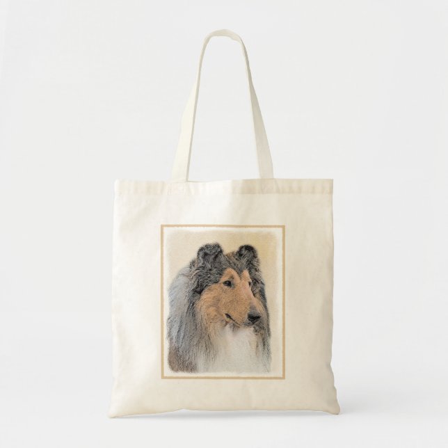 Collie (Rough) Malerei - Niedliche Original Hunde  Tragetasche (Vorne)