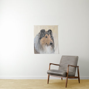 Collie (Rough) Malerei - Niedliche Original Hunde  Wandteppich