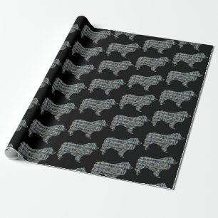 Collie Rough Yellow and Black Grill Line Geschenkpapier