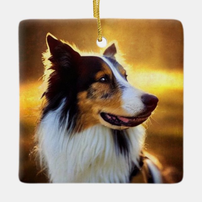 Collie Side View Keramikornament (Vorderseite)