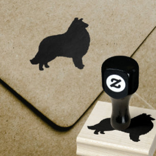Collie Silhouette Gummistempel