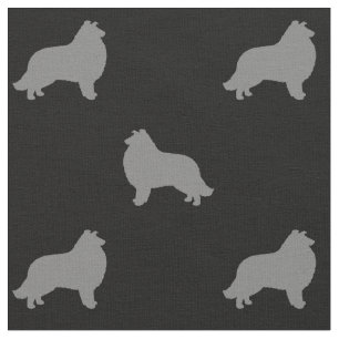 Collie-Silhouette-Muster Stoff