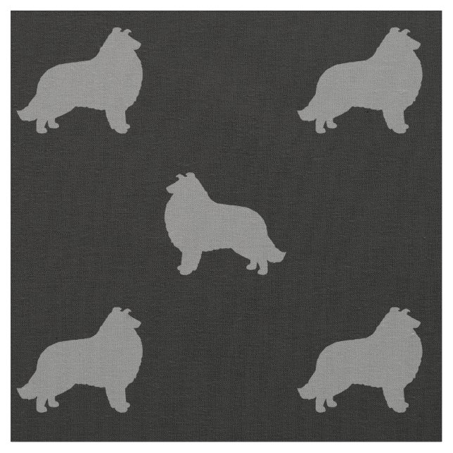 Collie-Silhouette-Muster Stoff (Nahaufnahme)