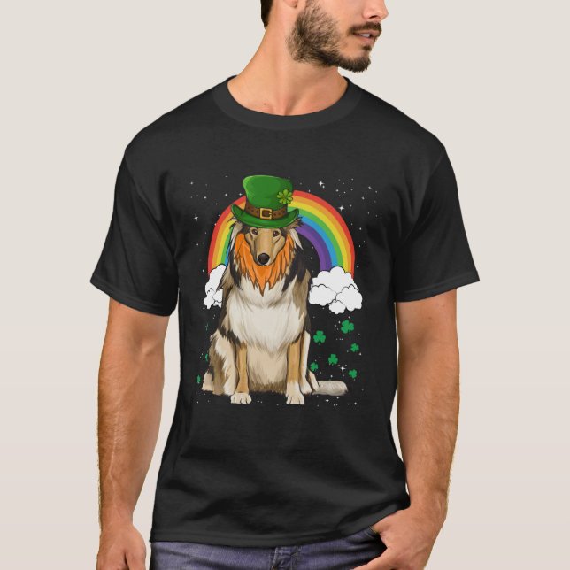 Collie St Patricks Day Leprechaun T-Shirt (Vorderseite)
