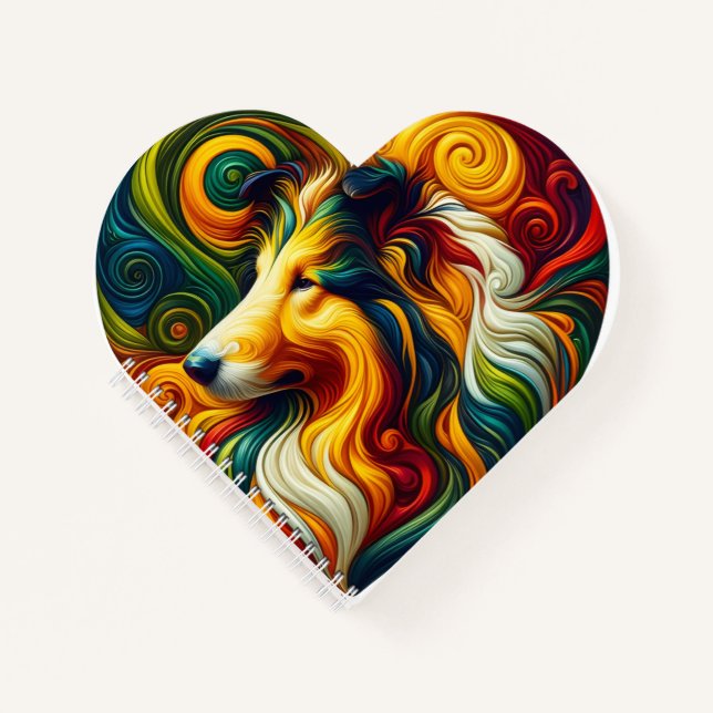 Collie Swirl Spiral Notizbuch (Vorderseite)