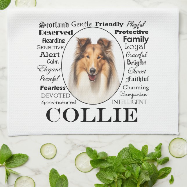 Collie Traits Geschirrtuch (Gefaltet)