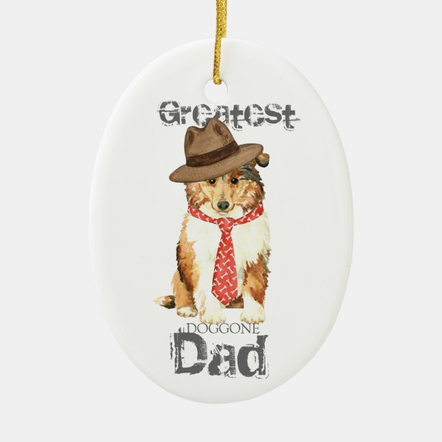 Collie Vater Keramik Ornament (Vorne)