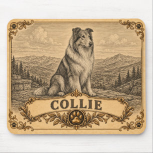 Collie, Vintage Heritage Hund Mousepad