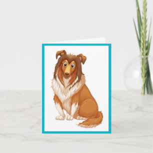 Collie Welpe Hunde Welpen Hallo Denken Sie an Sie Karte