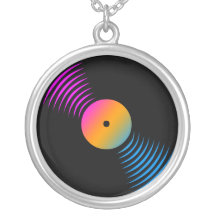 Collier avec disque vinyle Corey Tiger 80s