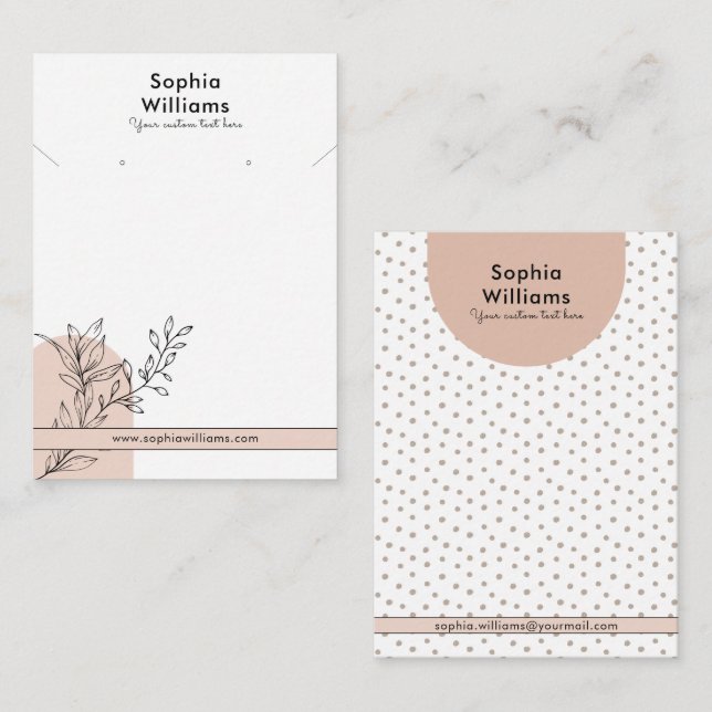 Collier Boho Pastel moderne & Carte d'affichage (Devant / Derrière)