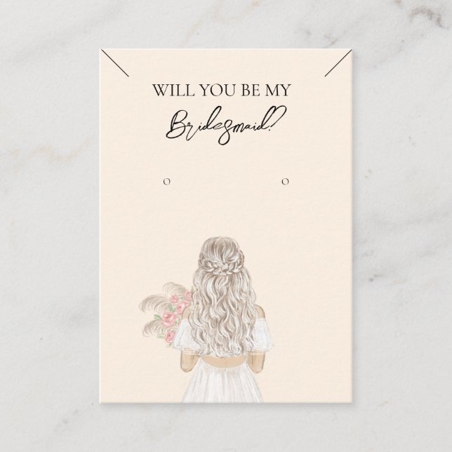 Collier Bridesmaid & Carte d'affichage pour bijoux (Devant)