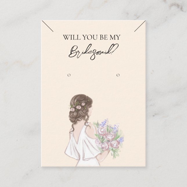 Collier Bridesmaid & Carte d'affichage pour bijoux (Devant)