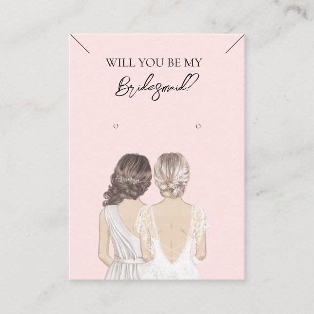 Collier Bridesmaid & Carte d'affichage pour bijoux (Devant)