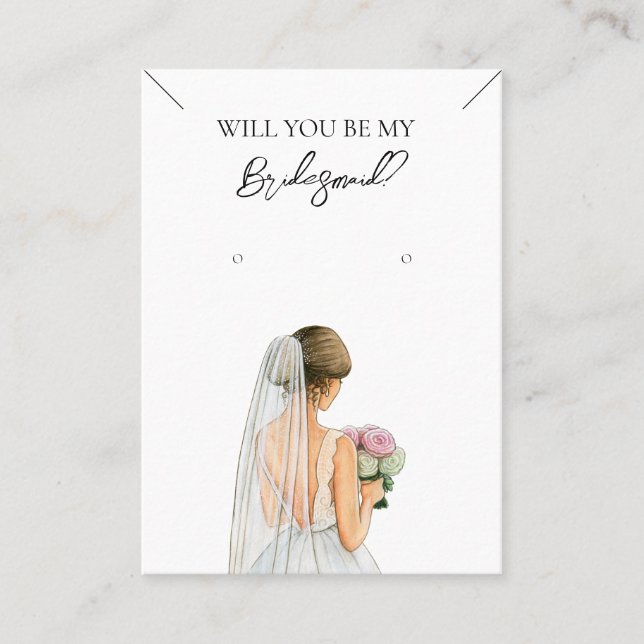 Collier Bridesmaid & Carte d'affichage pour bijoux (Devant)
