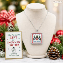 Collier de Noël Cadeau Bonhomme de Neige d'Hiver