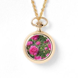 Collier d'or Magenta peony