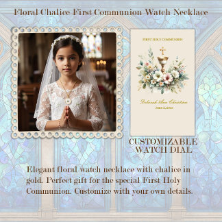 Collier Montre Calice Floral Première Communion