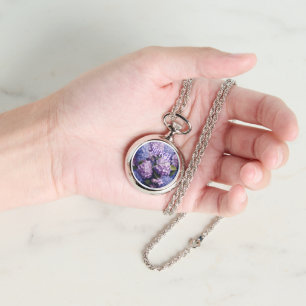 Collier Montre Monogrammé Fleurs d'Hortensia