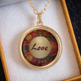 Collier Plaqué Or Luxury Steampunk Roses Romantic Gold Gears