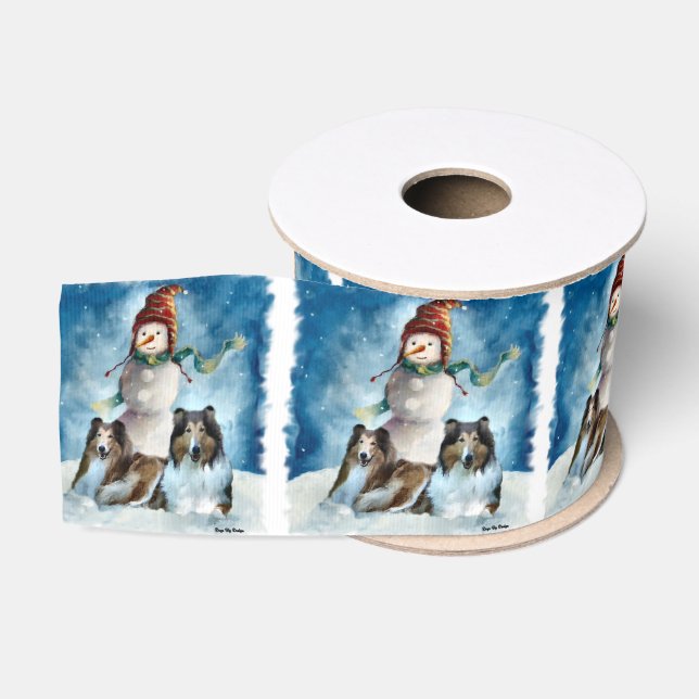 Colliese und Snowman Weihnachten Ripsband (Spule)