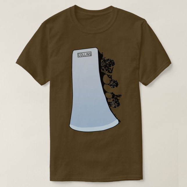 Collins Ax Head mit Waldgebiet-Silhouette T-Shirt (Design vorne)