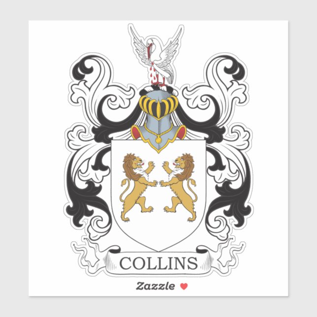 Collins Familienwappen Aufkleber (Blatt)