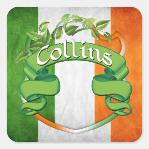 Collins Irish Shield Quadratischer Aufkleber