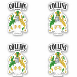 Collins Wappen Irish Translation & Meaning (x4) Aufkleber