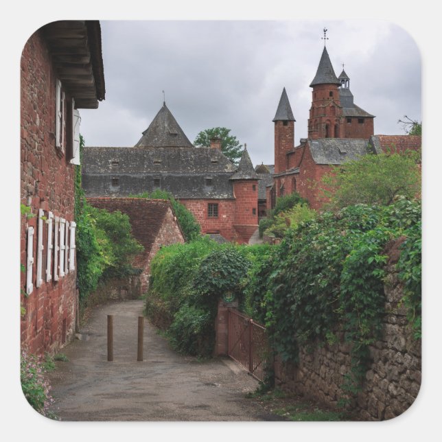 Collonges-la-Rouge, autocollant carré du village r (Devant)