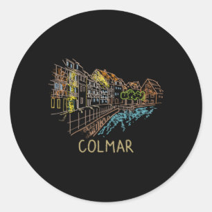Colmar City France Runder Aufkleber